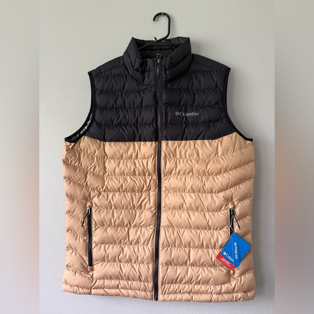 Columbia Quilted Vest - Beige & Black
